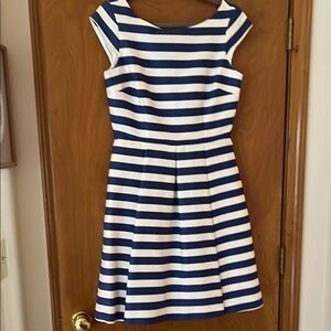 Navy and White Striped Dress